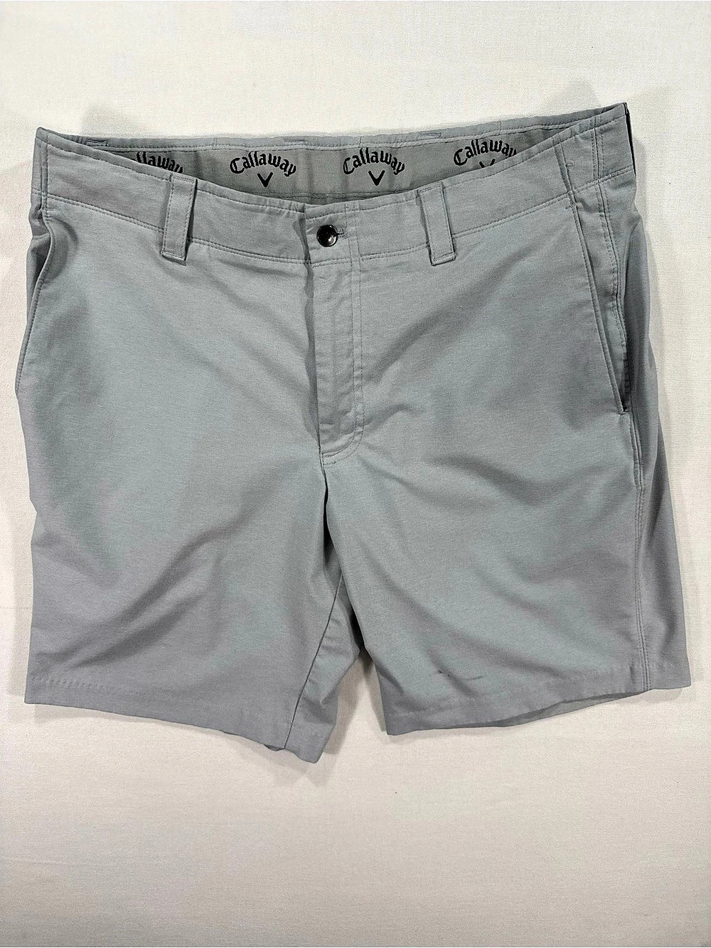 Callaway Men's Flat Front Golf Shorts in Gray Waist 34